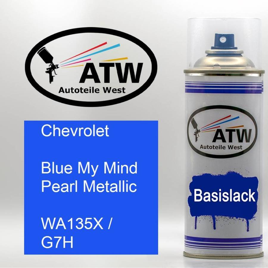 Chevrolet, Blue My Mind Pearl Metallic, WA135X / G7H: 400ml Sprühdose, von ATW Autoteile West.